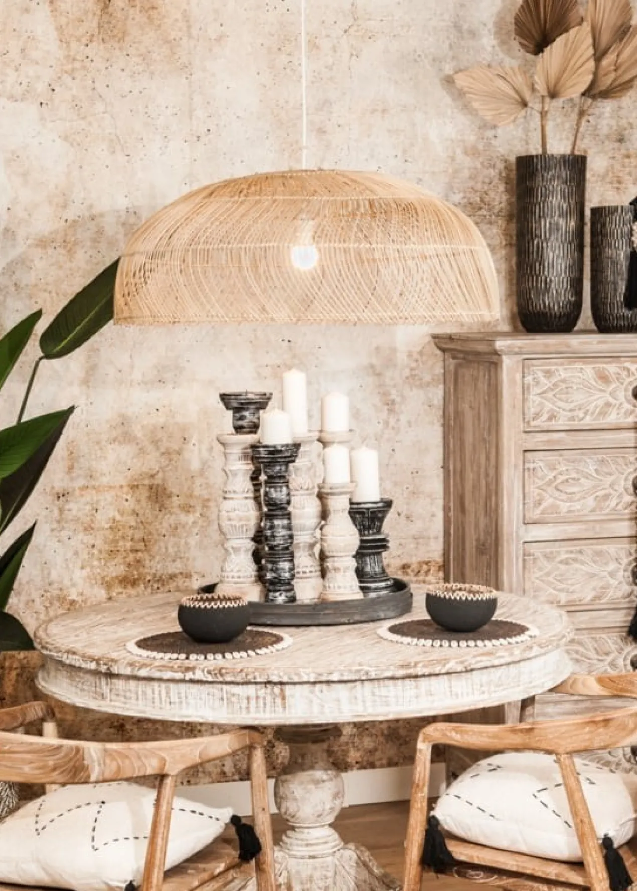 Rotan hanglamp Datang XL natural