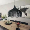 Rotan hanglamp Tiram zwart