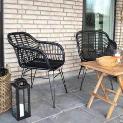 Rotan tuinstoel Madelein - met zitkussen Naturel