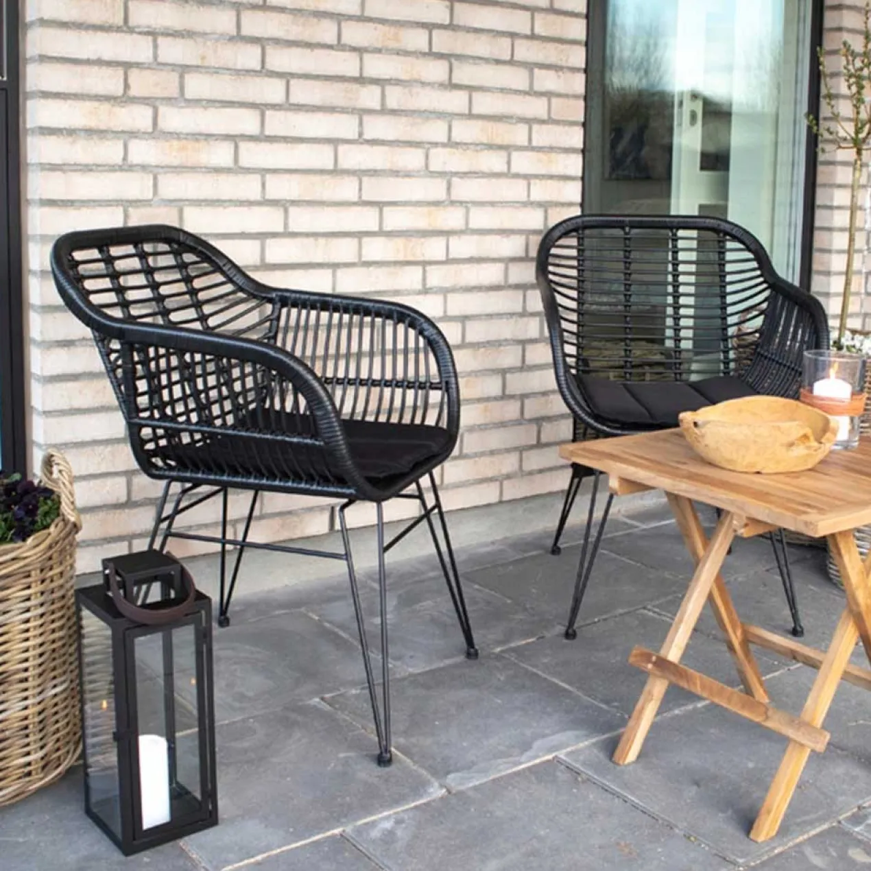 Rotan tuinstoel Madelein - met zitkussen Naturel
