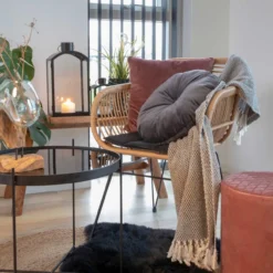 Rotan tuinstoel Madelein - met zitkussen Naturel