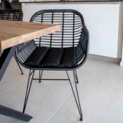 Rotan tuinstoel Madelein - met zitkussen Naturel