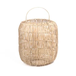 Rotan windlicht / lantaarn natural