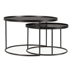 Round tray coffee table - set van 2 - small