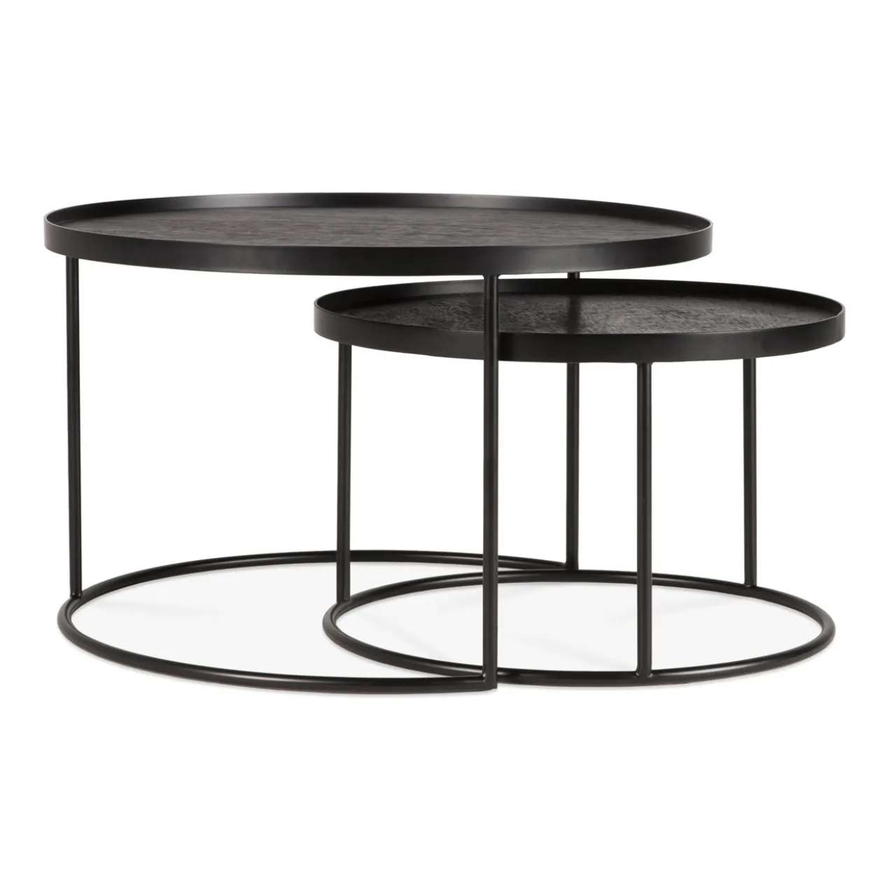 Round tray coffee table - set van 2 - small