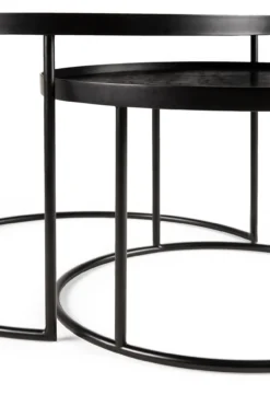 Round tray coffee table - set van 2 - small