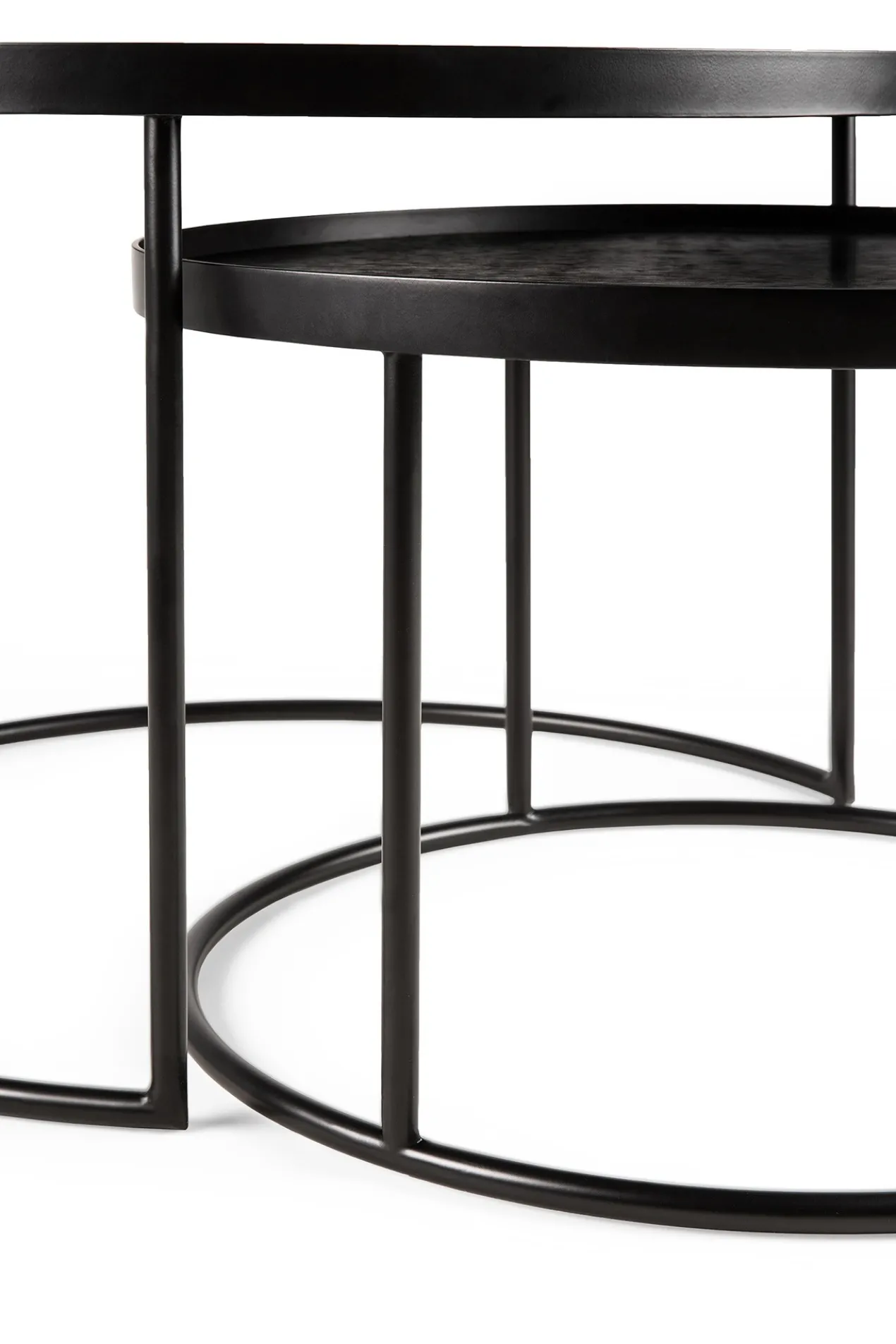 Round tray coffee table - set van 2 - small