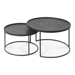 Round tray coffee table - set van 2 - small