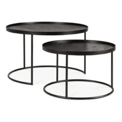 Round tray coffee table - set van 2 - small