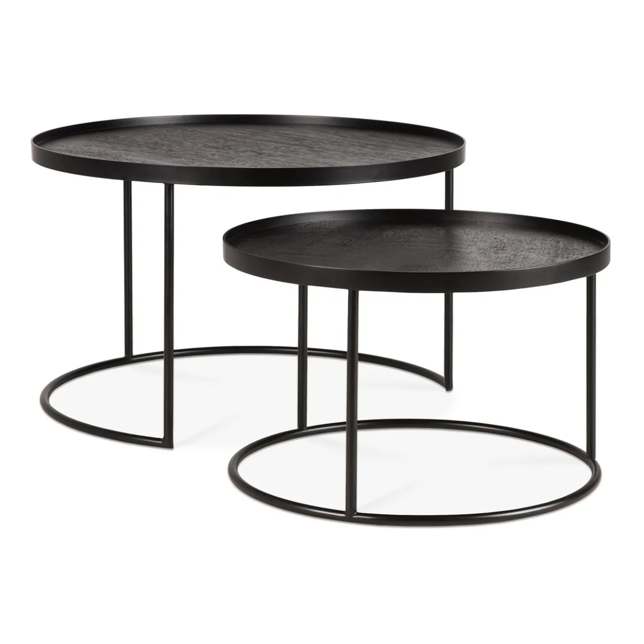 Round tray coffee table - set van 2 - small
