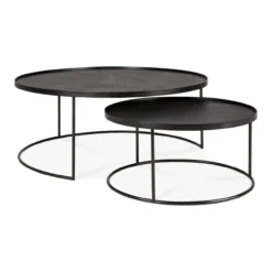 Round tray coffee table - set van 2 - large