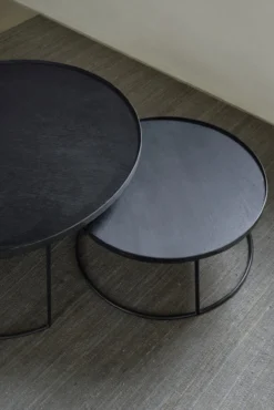 Round tray coffee table - set van 2 - large