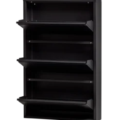 Sabine 3-vaks schoenenkast metaal zwart