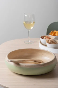 Salad bowl Puro sphere bamboo soft green