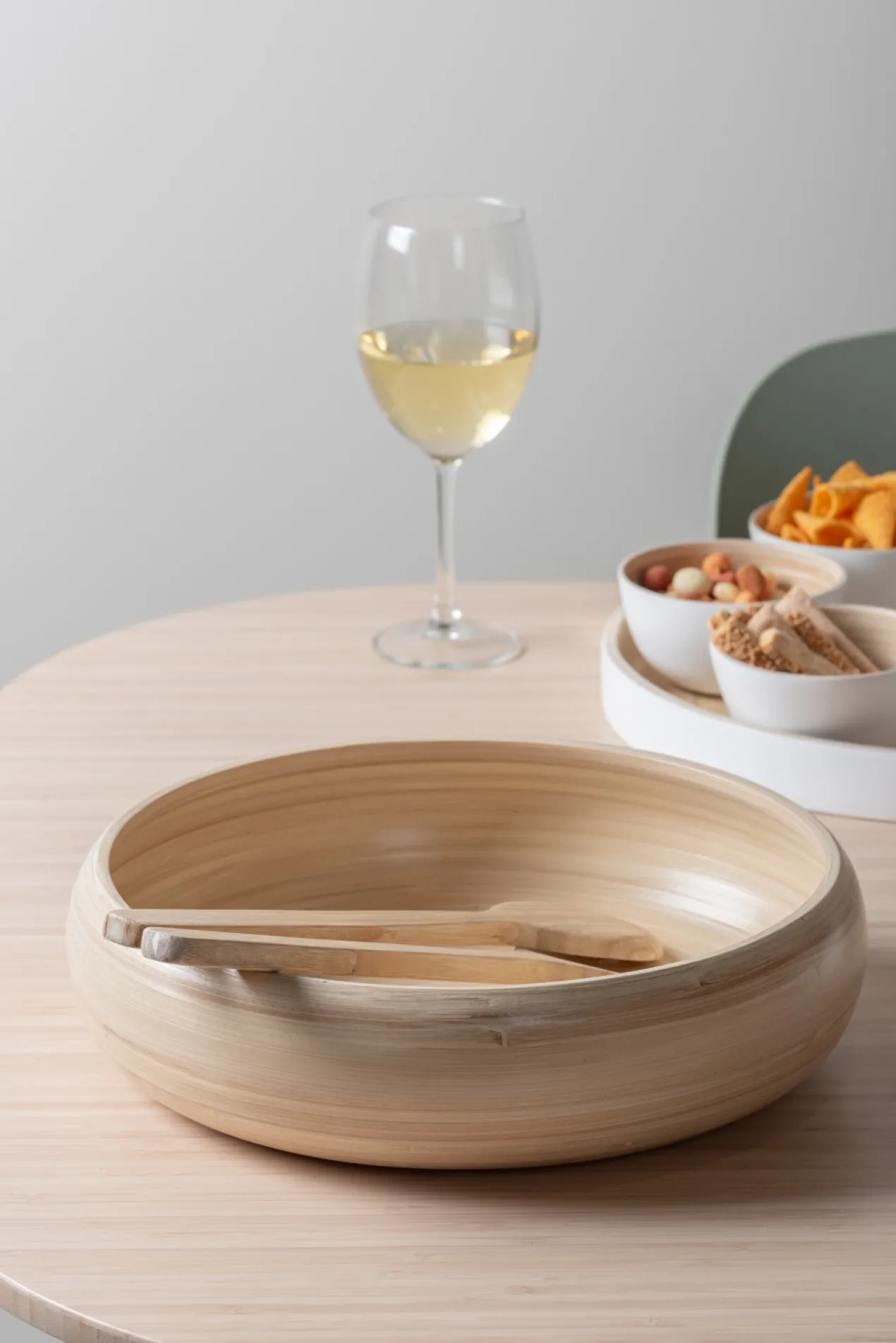 Salad bowl Puro sphere bamboo natural