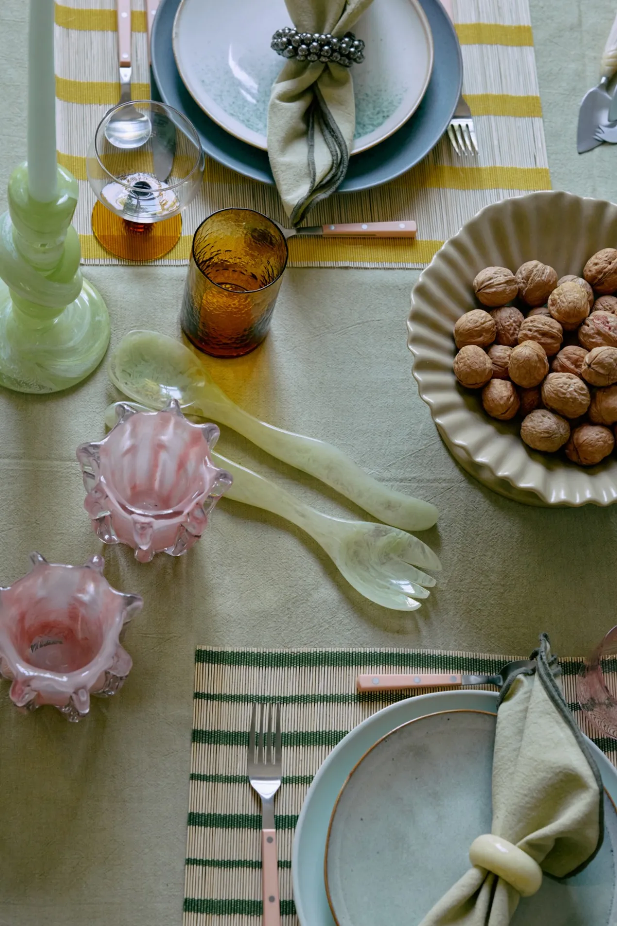 Saladebestek mist green - set van 2