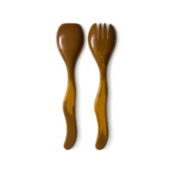 Saladebestek ochre - set van 2