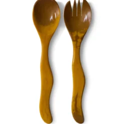 Saladebestek ochre - set van 2