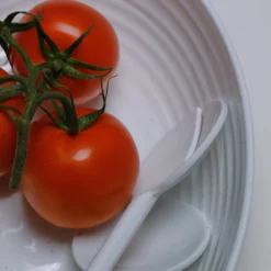 Saladeschaal Granite Pearl inclusief slabestek