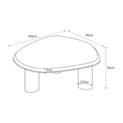 Salontafel Amara naturel botticino marmer 100 cm