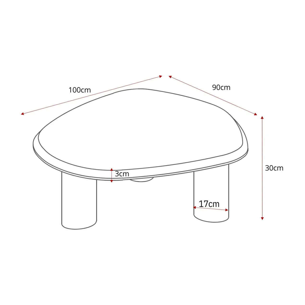 Salontafel Amara naturel botticino marmer 100 cm