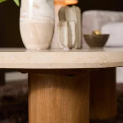 Salontafel Amara naturel botticino marmer 100 cm