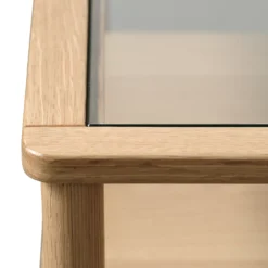 Salontafel Boris eikenhout met glazen tafelblad Naturel