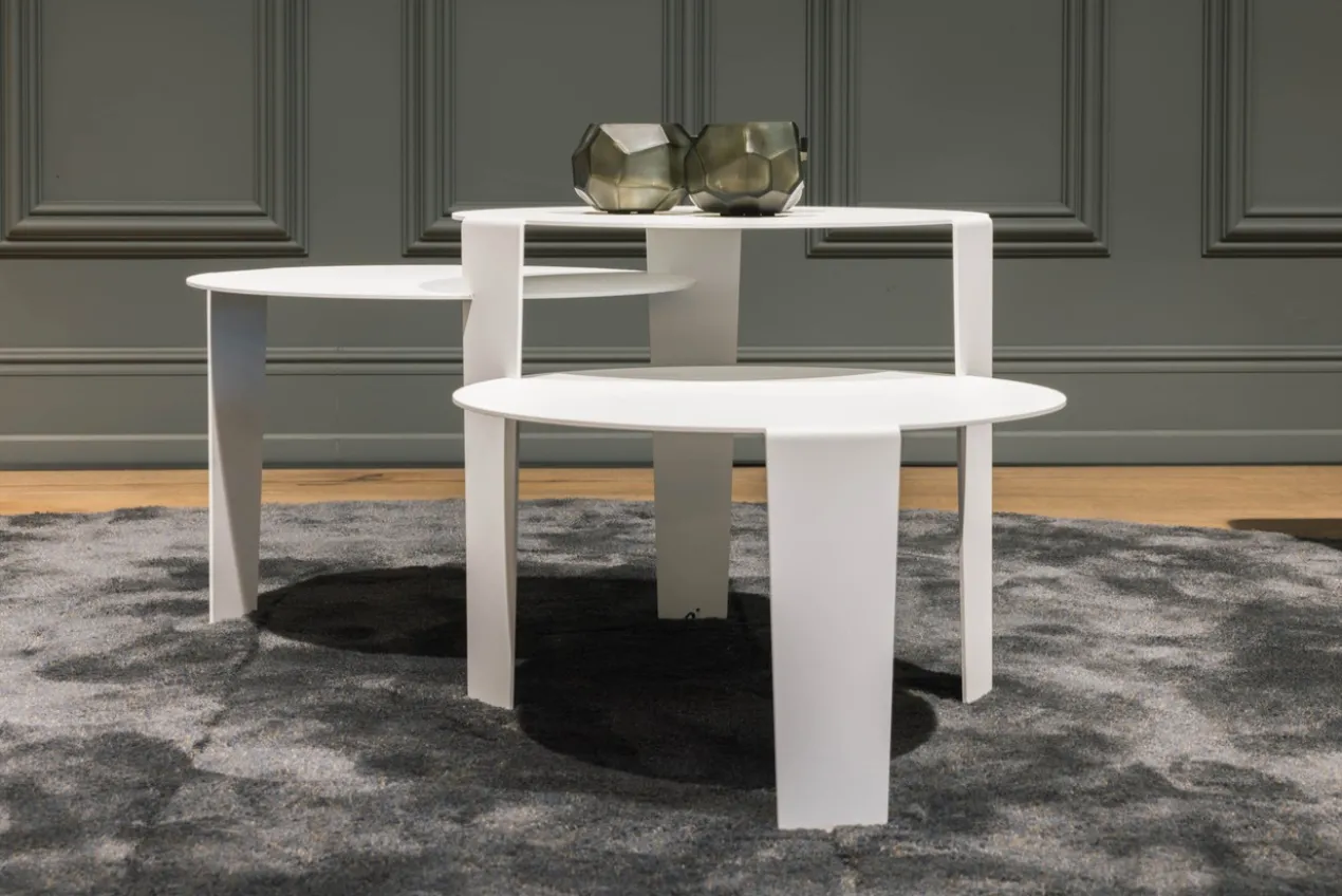 Salontafel Cascado Ø50 wit - set van 3