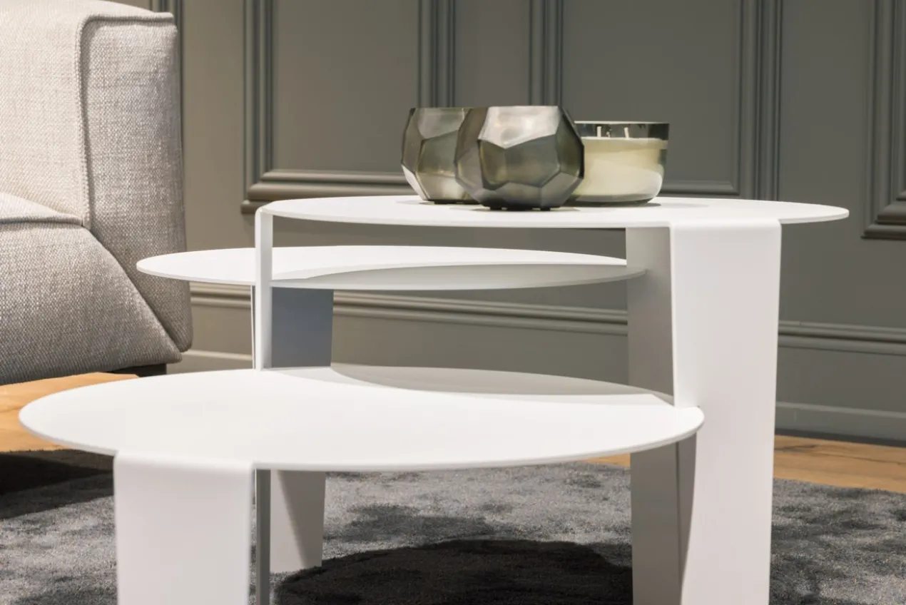 Salontafel Cascado Ø50 wit - set van 3
