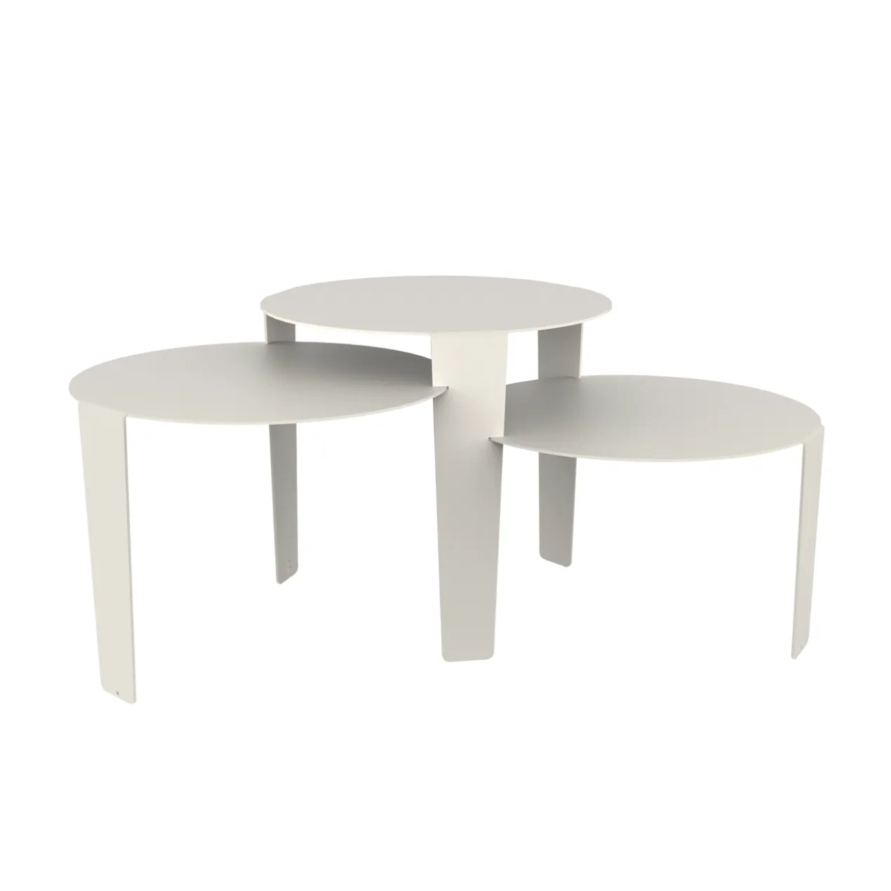 Salontafel Cascado Ø50 wit - set van 3