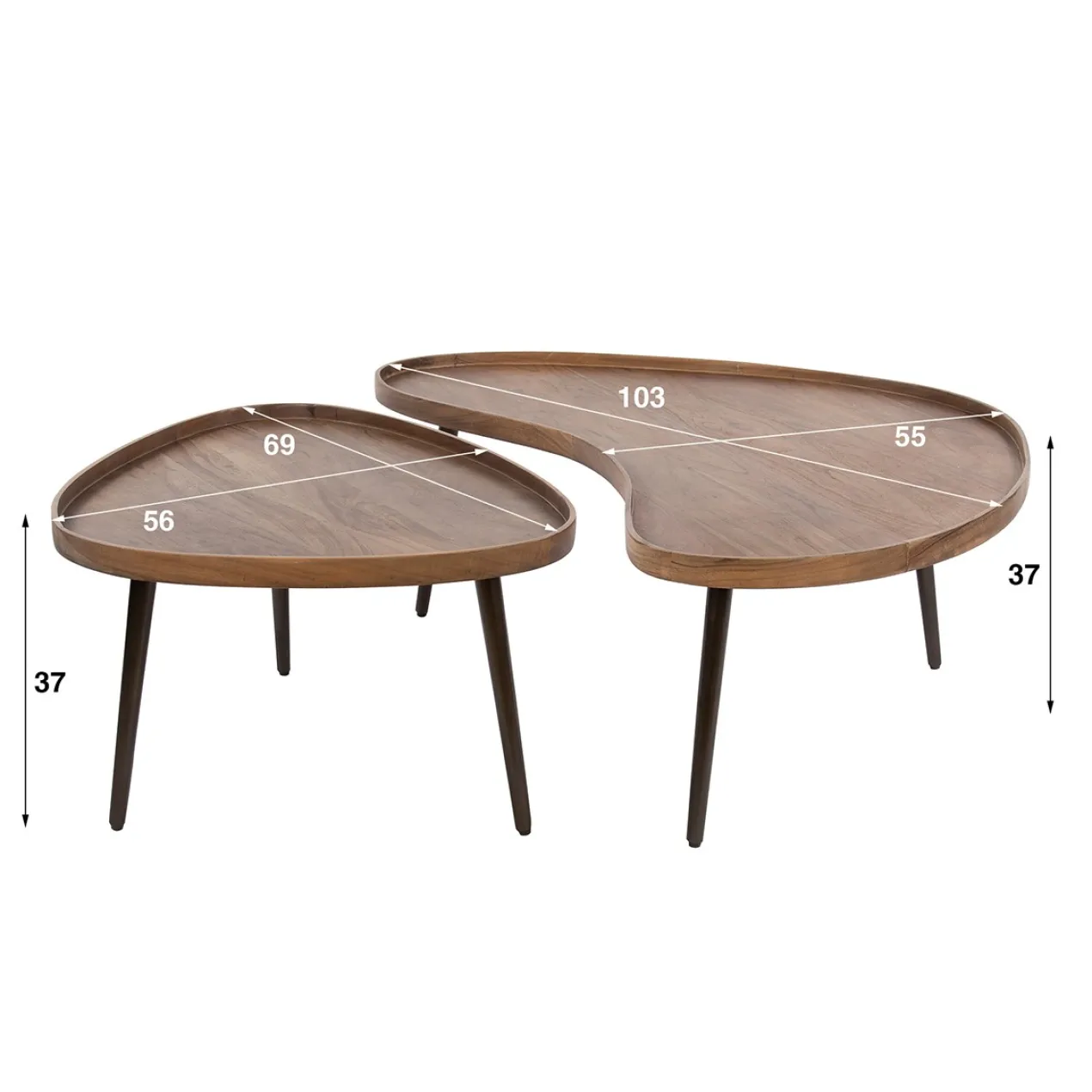 Salontafel De Bokke Organisch - set van 2