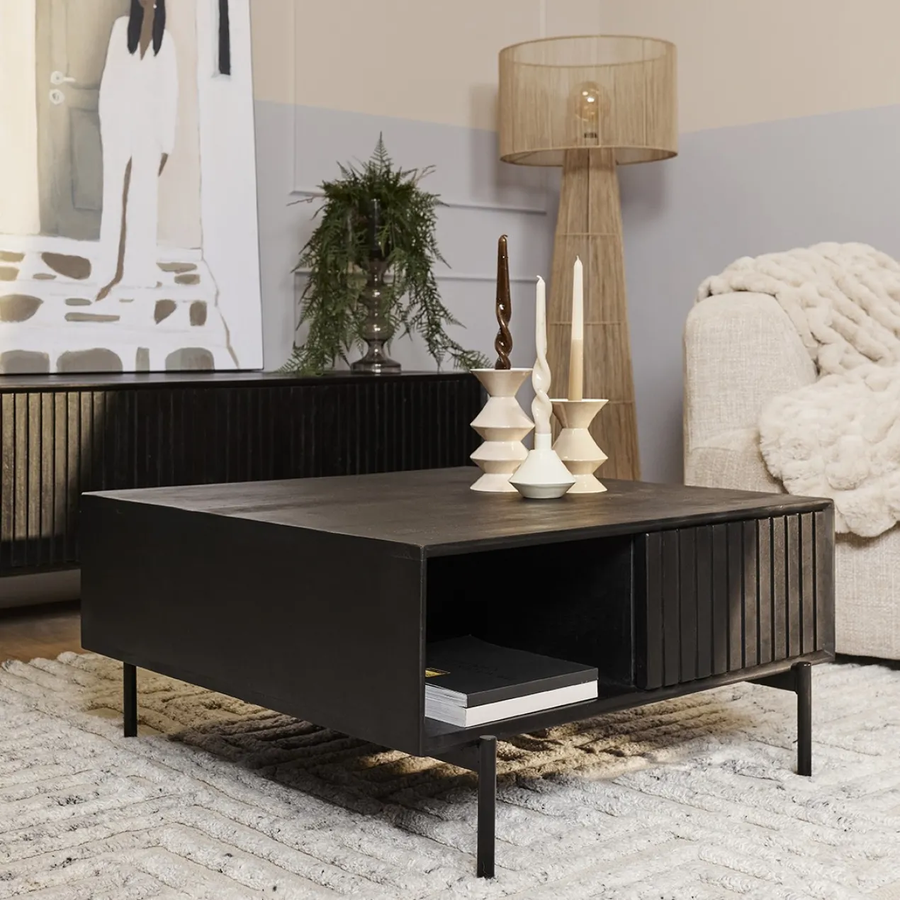 Salontafel De Bokke vierkant Zwart
