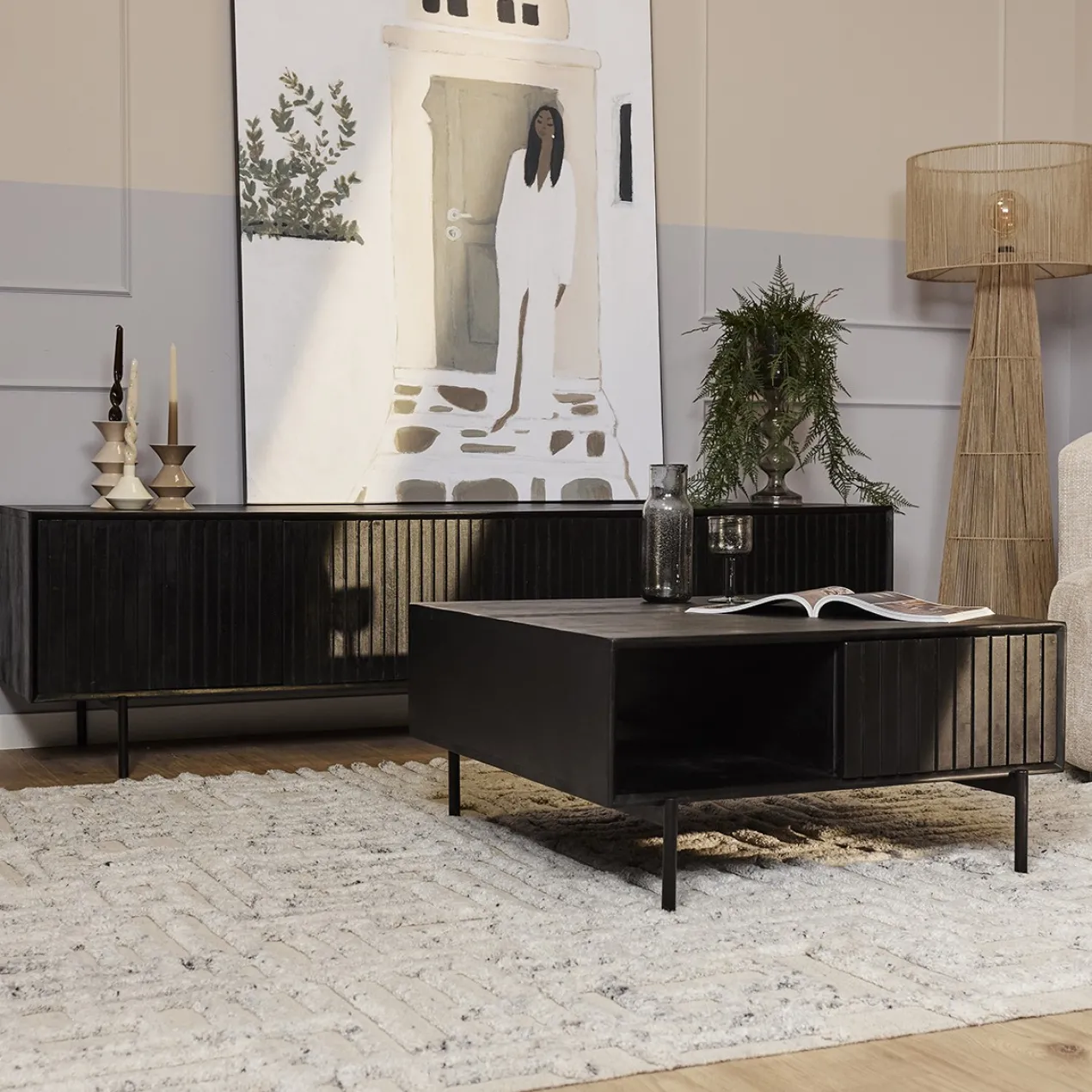 Salontafel De Bokke vierkant Zwart