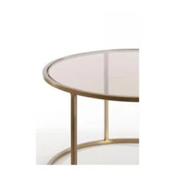 Salontafel Duarte glas en goud - set van 2