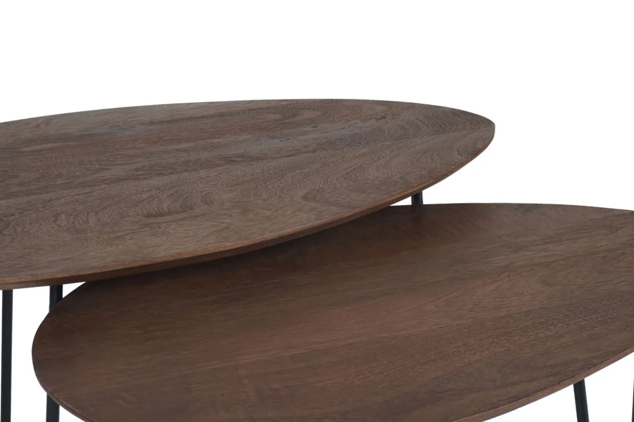 Salontafel Fabio Espresso Mangohout – Set van 2