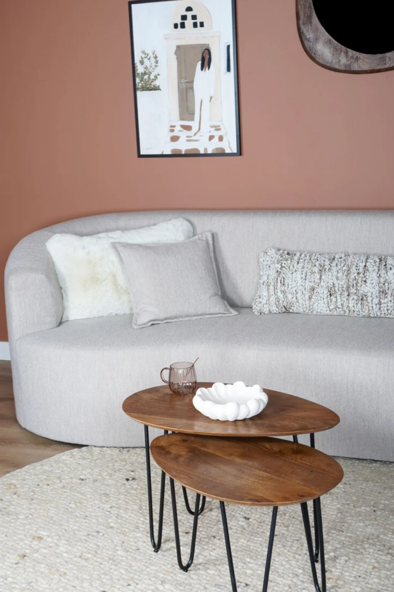 Salontafel Fabio Espresso Mangohout – Set van 2