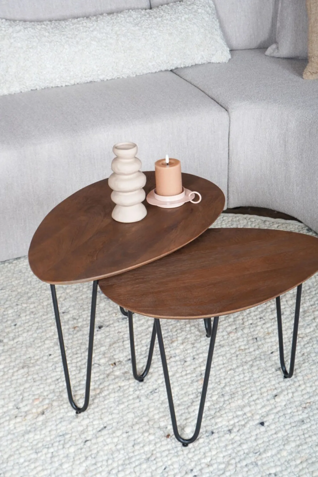 Salontafel Fabio Mangohout – Set van 2