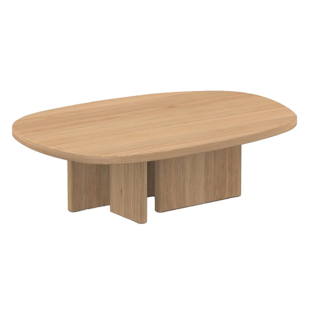 Salontafel Federico Pebbles 100,5x70x3 cm eiken 0008