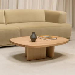 Salontafel Federico Pebbles 100,5x70x3 cm eiken 0008