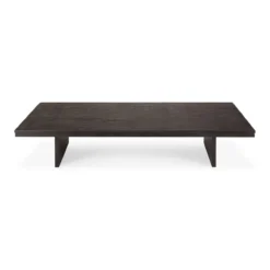 Salontafel Grooves teak zwart/bruin 170x120 cm