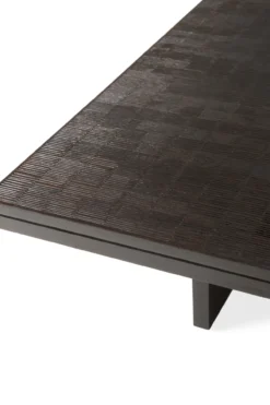 Salontafel Grooves teak zwart/bruin 170x120 cm