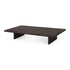 Salontafel Grooves teak zwart/bruin 170x120 cm