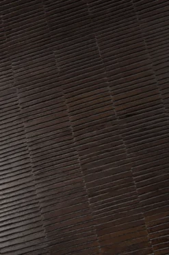 Salontafel Grooves teak zwart/bruin 140x110 cm