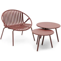 Salontafel Julia bordeaux - set van 2
