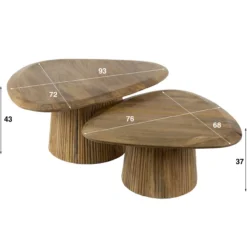 Salontafel Lambda Triangle - set van 2