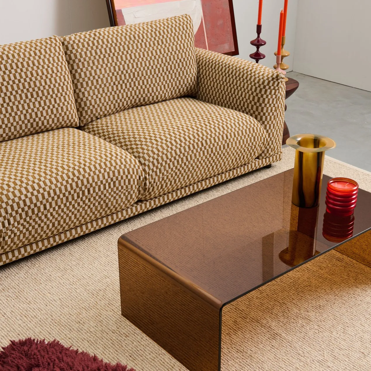 Salontafel Lilla amber glas