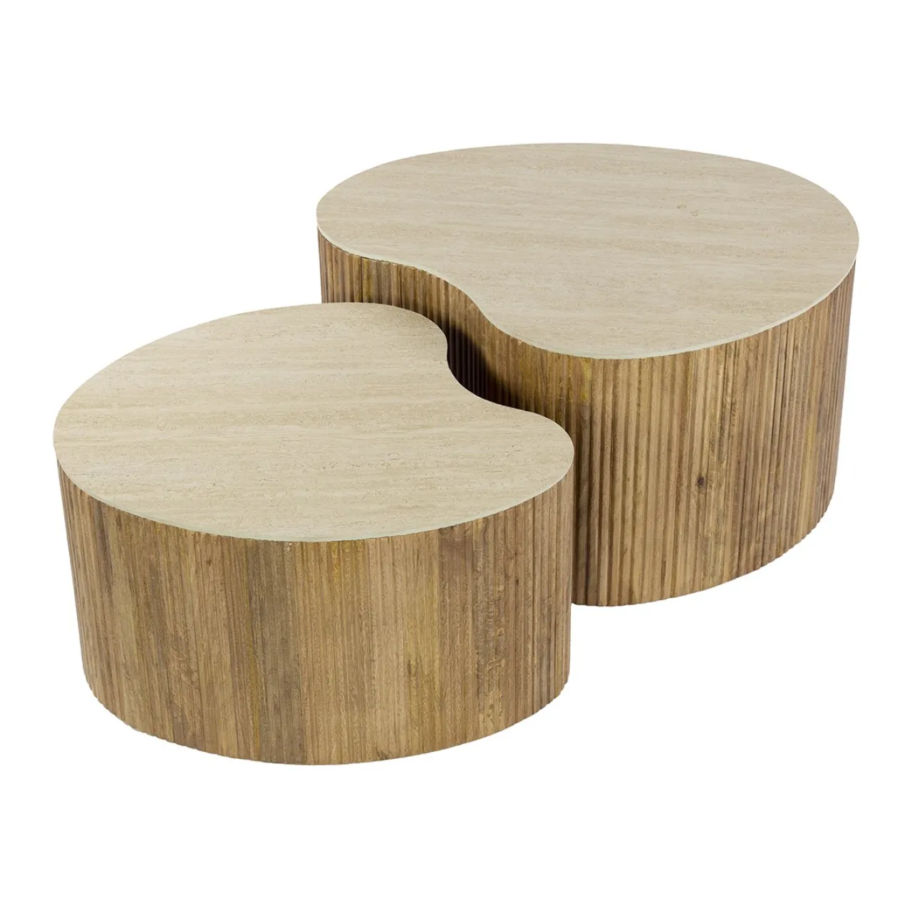 Salontafel Limestone Hart - set van 2