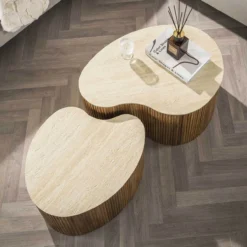 Salontafel Limestone Hart - set van 2