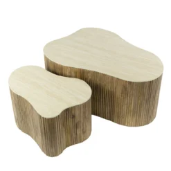 Salontafel Limestone Shamrock - set van 2