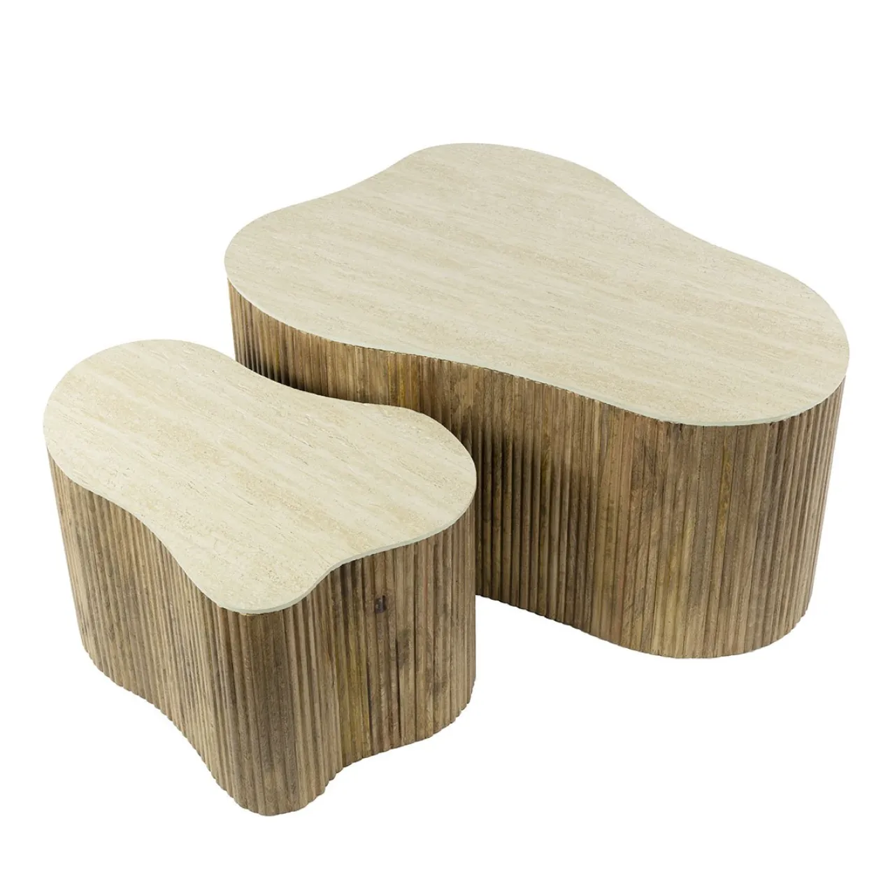 Salontafel Limestone Shamrock - set van 2